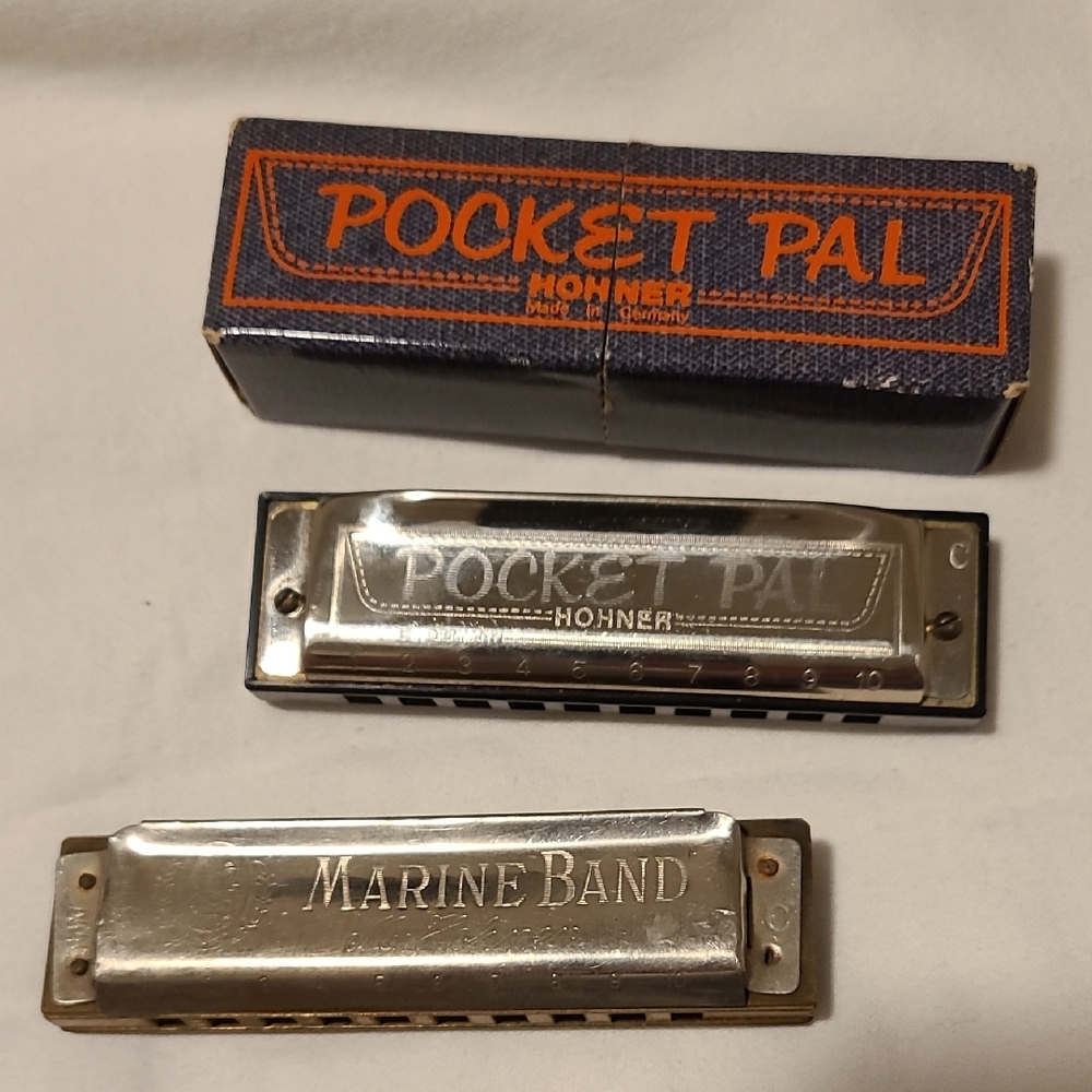 Harmonicas, Pocket Pal Hohner, and Marine Band Hohner